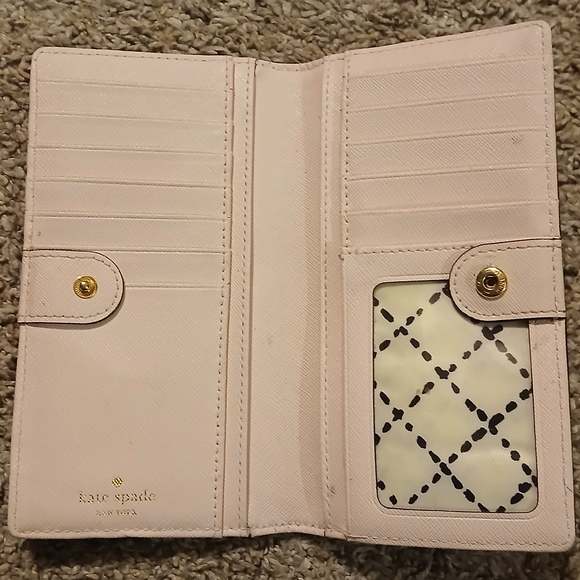 Kate Spade New York Blush Pink Saffiano Leather Long Wallet Card Holder - Picture 6 of 10